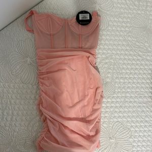 push the boundaries mini dress blush white fox size small